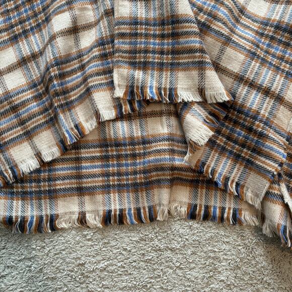 Aerie Hooded Poncho Plaid Patchwork Shall Cape Wrap Toggle Front Closure Size OS - Picture 5 of 9